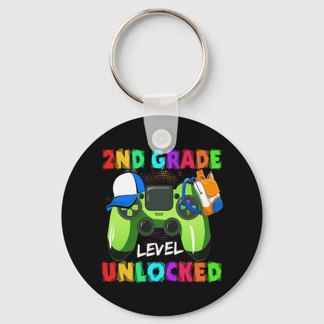 2nd Grade Level Unlocked Back To School Supplies  Keychain (Front)