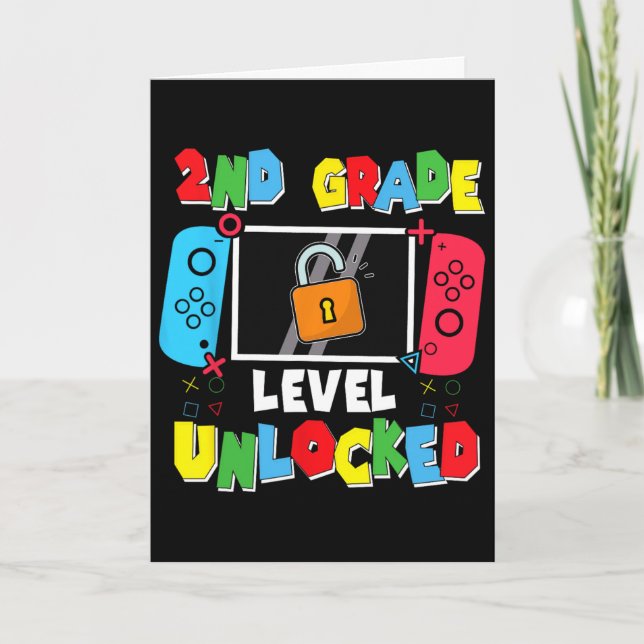 2nd Grade Level Unlocked Ck To School First Day Ga Card (Front)
