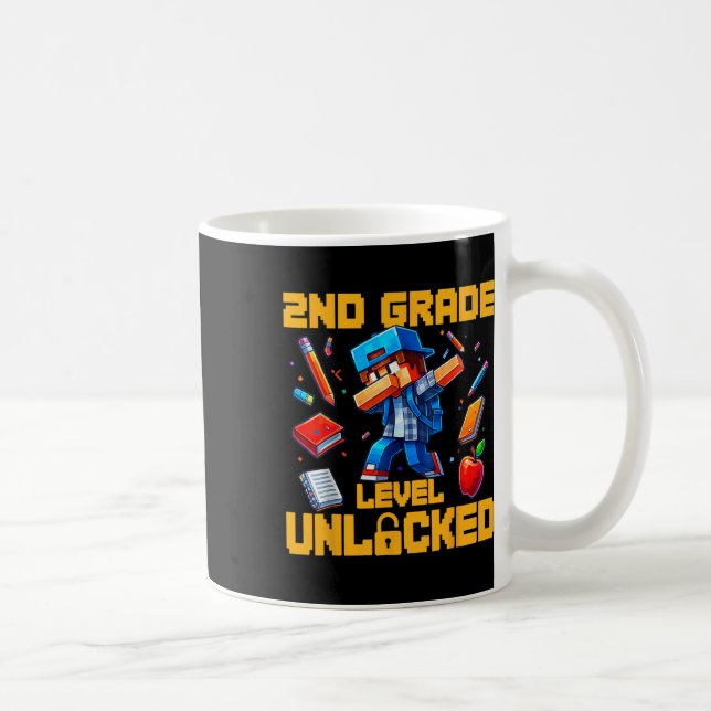 2nd Grade Level Unlocked Dabbing Boys Gamer Ck To  Coffee Mug (Right)