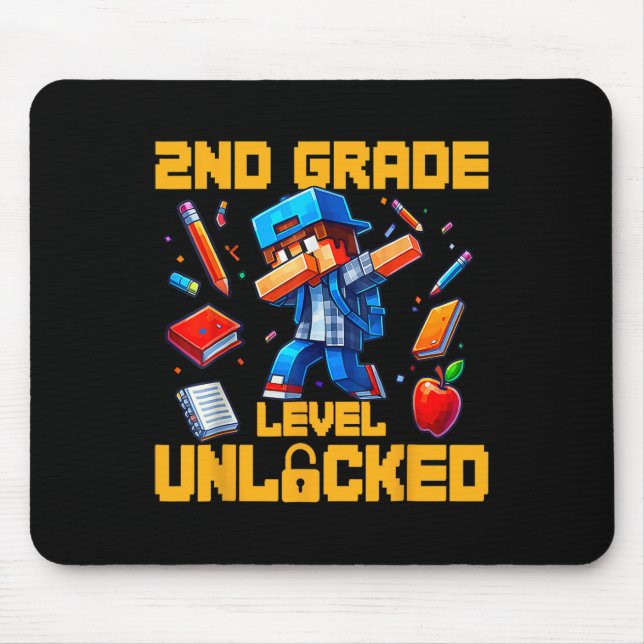 2nd Grade Level Unlocked Dabbing Boys Gamer Ck To  Mouse Pad (Front)