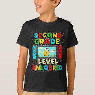 2nd Grade Level Unlocked Funny Gamer Boys Ck To Sc T-Shirt