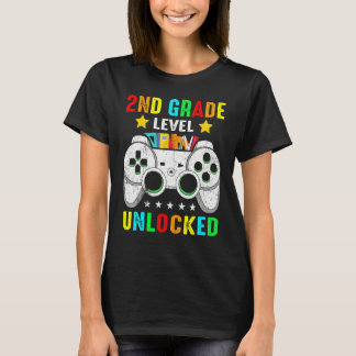 2nd Grade Level Unlocked Video Game Back To School T-Shirt