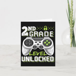 2nd Grade Level Unlocked Video Game Byck To School Card