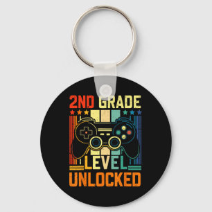 2nd Grade Level Unlocked Video Game Ck To School B Keychain