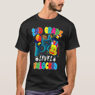 2nd Grade Level Unlocked Video Game Gamer Back To  T-Shirt