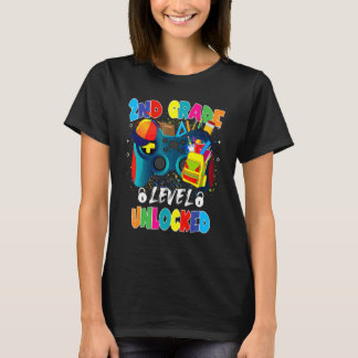 2nd Grade Level Unlocked Video Game Gamer Back To  T-Shirt