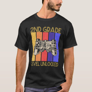 2Nd Grade Level Unlocked Video Gamer Back To Schoo T-Shirt