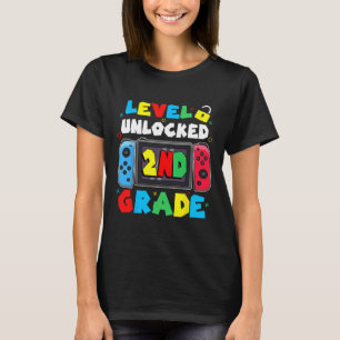 2nd Grade Level Unlocked Video Gamer Boy Kids Ck T T-Shirt