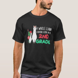 2nd Grade Llama Cactus Student Back To School T-Shirt