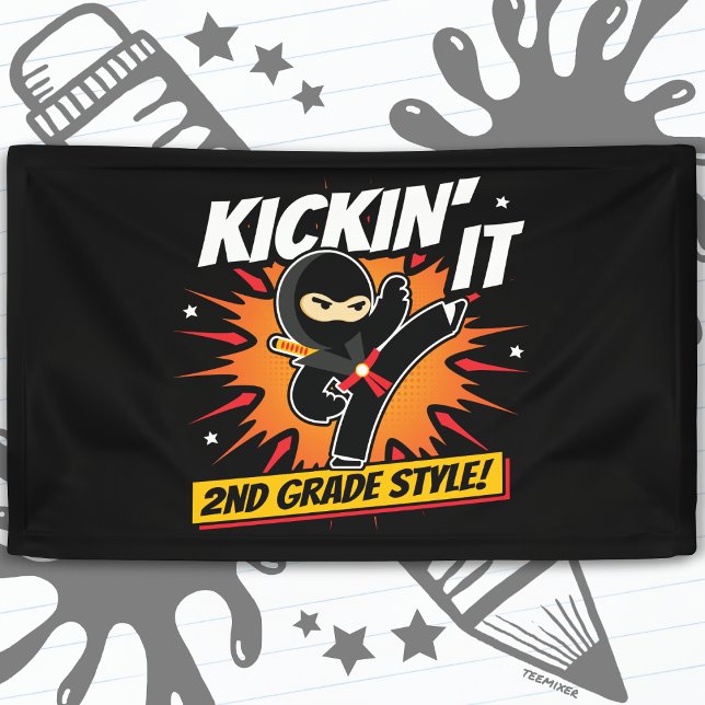 2nd Grade Ninja Kick First Day Back To School Banner (Creator Uploaded)