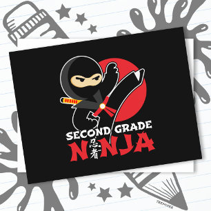 2nd Grade Ninja Kick First Day Back To School Postcard