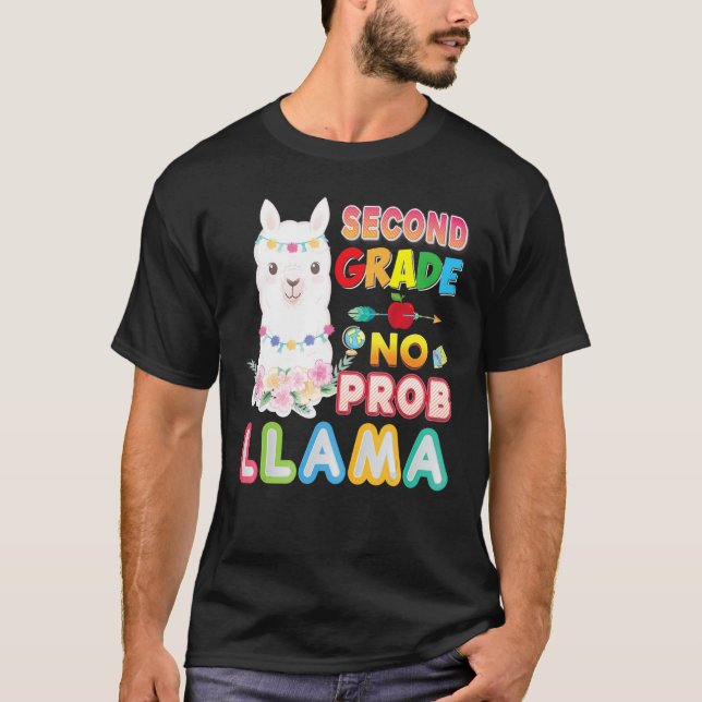 2nd Grade No Prob Llama Problem Back To School Sec T-Shirt (Front)