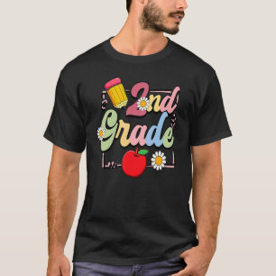 2nd Grade Pencil Apple Student Teacher Back To Sch T-Shirt