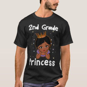 2nd Grade Princess Black Girl Hello 2nd grade Afro T-Shirt