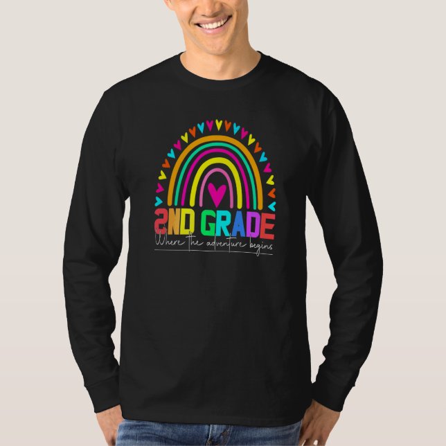 2nd grade rainbow leopard teacher team second grad T-Shirt (Front)