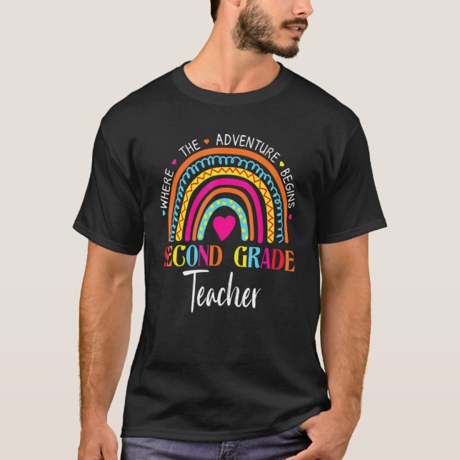 2nd Grade Rainbow Teacher Team Second Grade Squad  T-Shirt (Front)