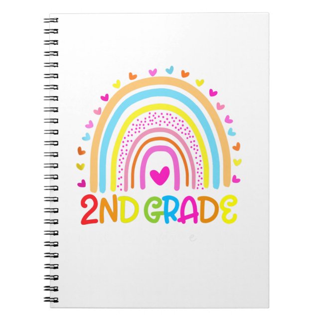 2Nd Grade Rainbow Where Adventure Begin Notebook (Front)