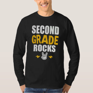 2nd Grade Rocks Back To School Music Teacher Stud T-Shirt