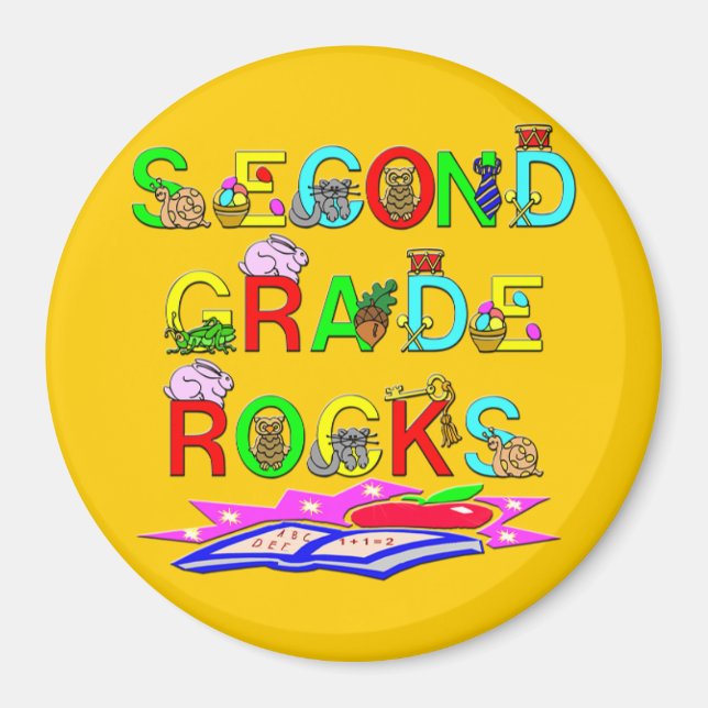 2nd Grade Rocks Magnet (Front)