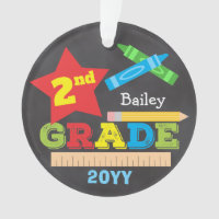 2nd Grade Second Grade Keepsake Chalkboard Bright