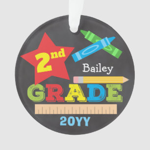 2nd Grade Second Grade Keepsake Chalkboard Photo Ornament