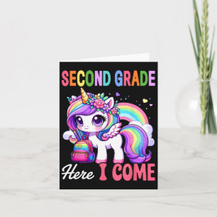 2nd Grade Shirts For Girls Unicorn Second Grade He Card
