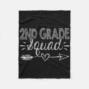 2nd Grade Squad 1st Day Of School Second Grade Tea Fleece Blanket