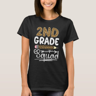 2nd Grade Squad Leopard Back To School Second Grad T-Shirt