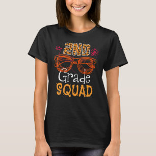 2nd Grade Squad Leopard Back To School Teacher Sun T-Shirt