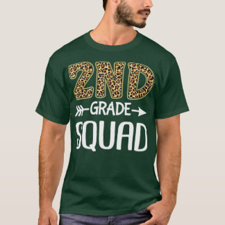 2nd Grade Squad Leopard Second Grade Teacher T-Shirt