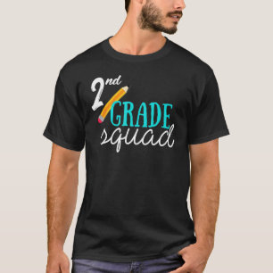 2nd Grade Squad Pencil Back To School Teacher Stud T-Shirt