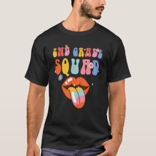 2nd Grade Squad Retro Groovy Back To School Teache T-Shirt