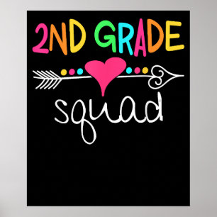 2nd Grade Squad Second Teacher Student School Poster