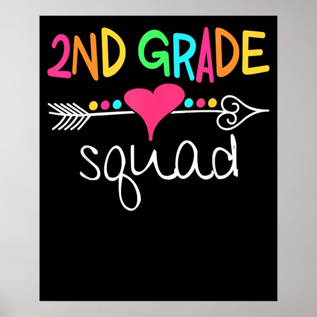 2nd Grade Squad Second Teacher Student School Poster (Front)