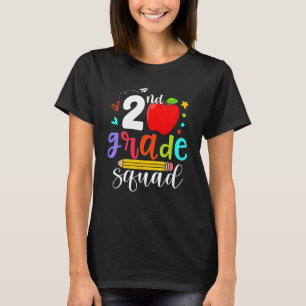 2nd Grade Squad Second Teacher Student Team Back T T-Shirt