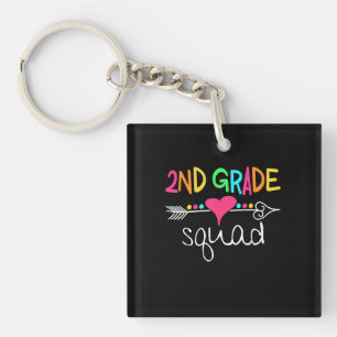 2nd Grade Squad Second Teacher Student Team Keychain