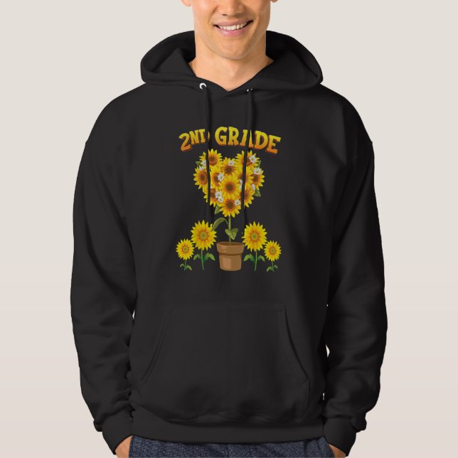 2nd Grade Squad Sunflower Back To School Second St Hoodie (Front)