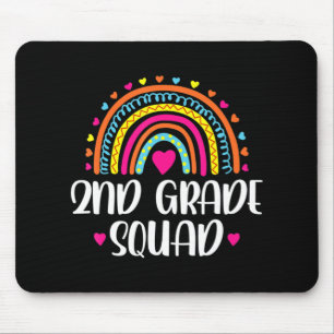2nd Grade Squad Teacher Fun Rainbow Lover Back To Mouse Pad