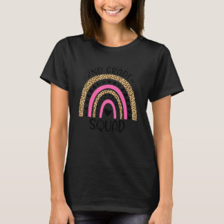 2nd Grade Squad Teacher Student Rainbow 100th Day  T-Shirt
