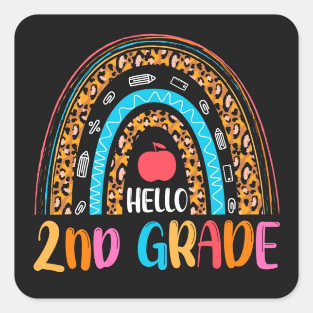 2nd Grade Square Sticker (Front)