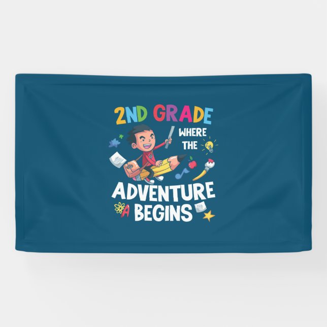 2nd Grade Teacher 2nd Grade Adventure Begins Banner (Horizontal)