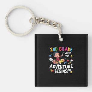 2nd Grade Teacher 2nd Grade Adventure Begins Keychain