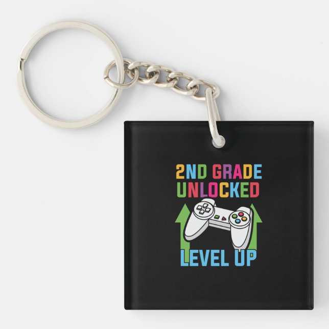 2nd Grade Teacher 2nd Grade Level Up Keychain (Front)