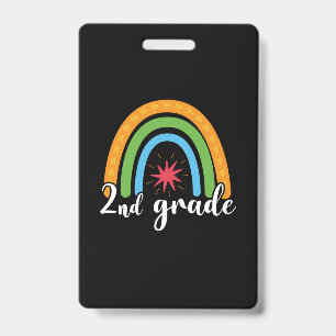 2nd Grade Teacher 2nd Grade Rainbow Badge