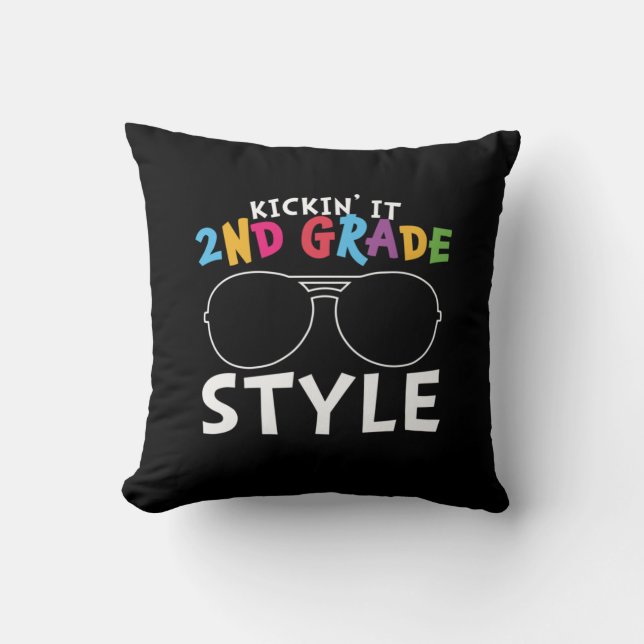 2nd Grade Teacher 2nd Grade Style Throw Pillow (Front)