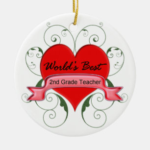 2nd. Grade Teacher Ceramic Ornament