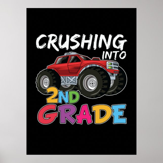 2nd Grade Teacher Crushing Into 2nd Grade Poster (Front)