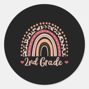2nd Grade Teacher Fun Rainbow Lover Back To School Classic Round Sticker