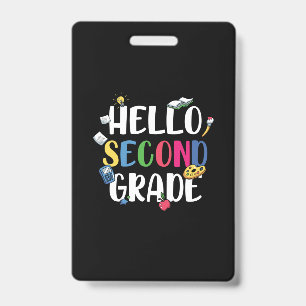 2nd Grade Teacher Hello Second Grade Badge