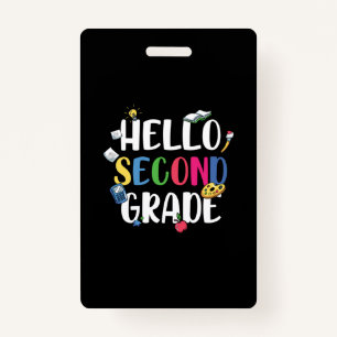 2nd Grade Teacher Hello Second Grade Badge